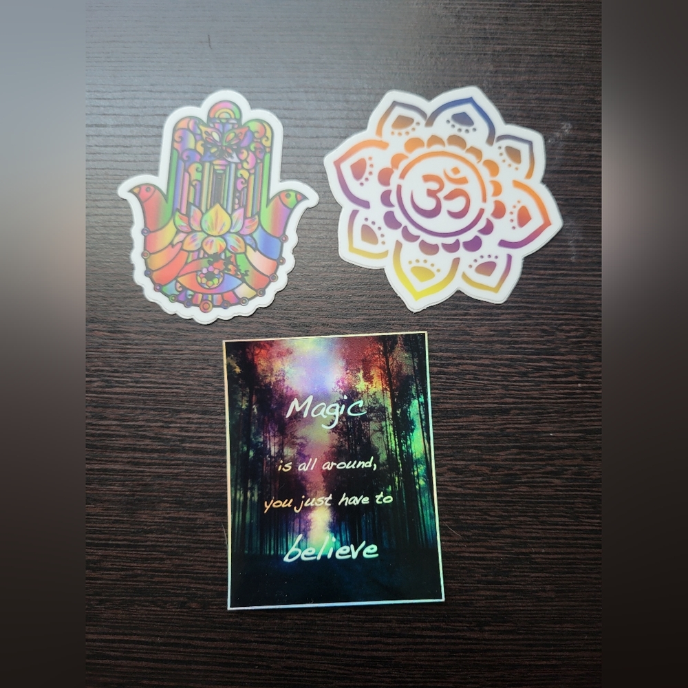 Handmade Spiritual Sticker Bundle Hamsa Om Magic Positive Energy
